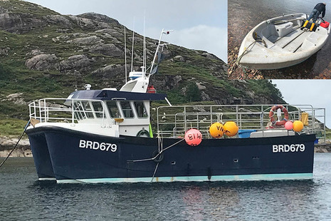 Composite photograph showing Fram of Shieldaig and the tender