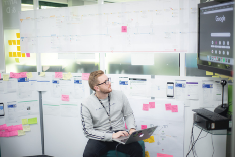 Senior Software Developer Matt Girdler presenting on a screen