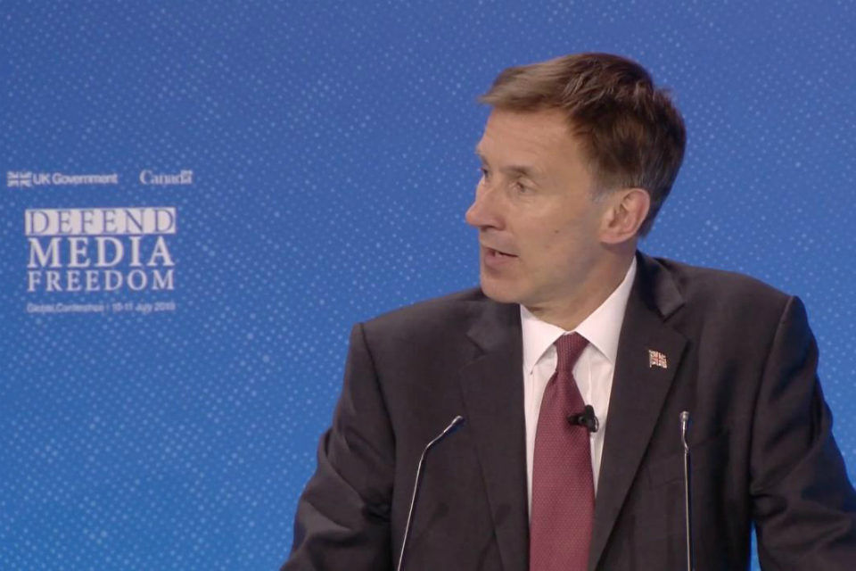 Jeremy Hunt speaking