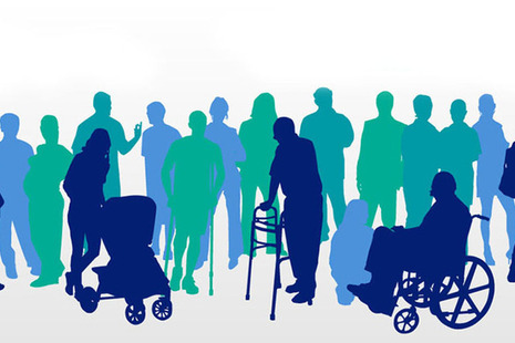 Silhouettes of a variety of people