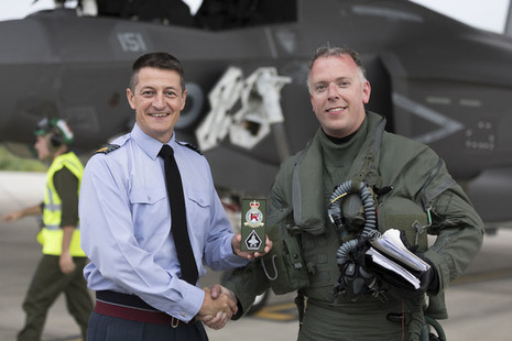 F35 pilot returns returns home to RAF Marham