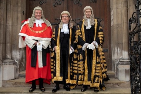 Lord Chancellor arriving at Royal Courts of Justice to be sworn in