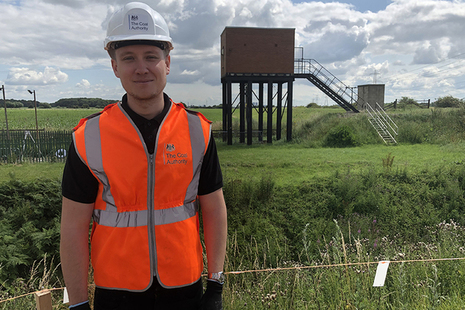 Tom Hams, assistant project manager, at Brotherton Marsh subsidence pumping station.