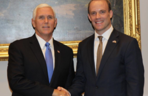 Foreign Secretary Dominic Raab and Vice President Mike Pence