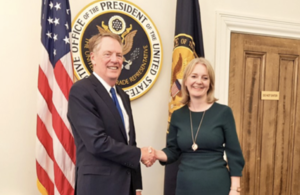 International Trade Secretary Liz Truss meets U.S. Trade Representative Robert Lighthizer