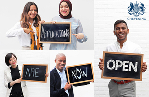 Applications for the UK Government’s prestigious Chevening Scholarships open 5 August 2019