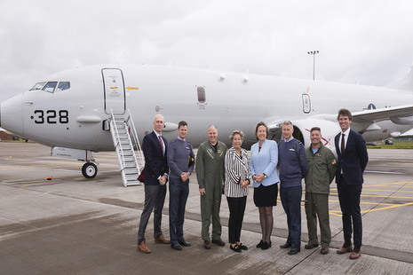Defence Minister Anne-Marie Trevelyan and Norwegian State Secretary Tone Skogen at RAF Lossiemouth.