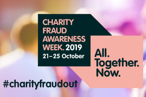 Logo for Charity Fraud Awareness Week 2019 (21 to 25 October) #CharityFraudOut