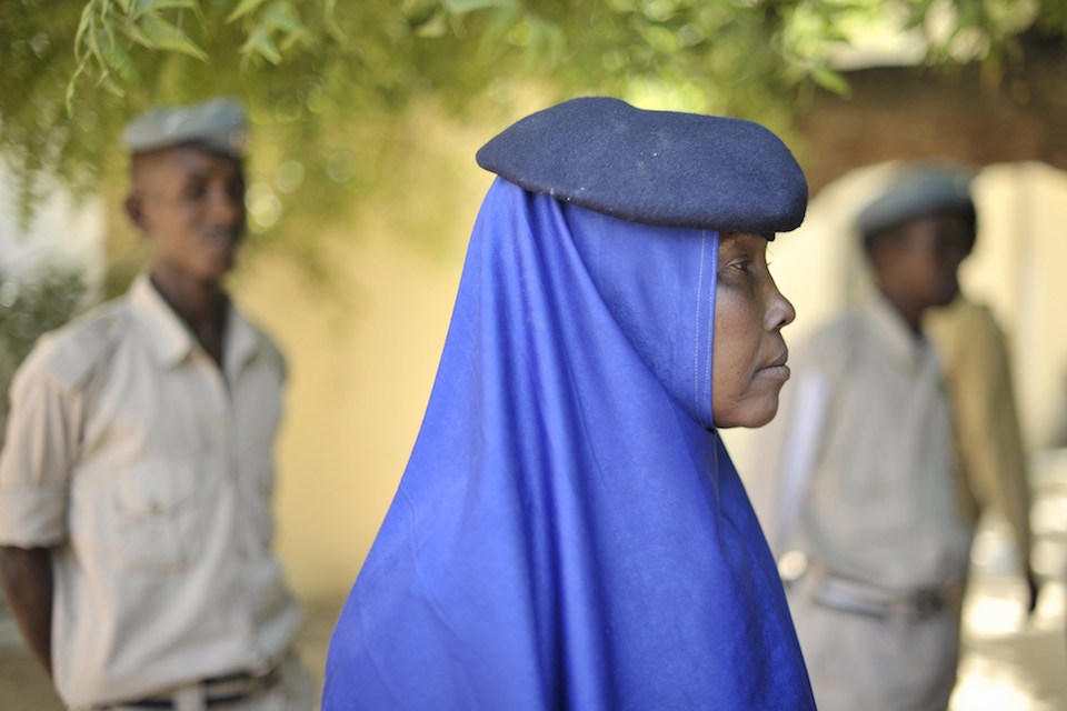 Somali police officer with AMISOM (UN Photo)