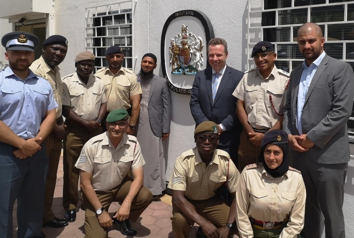 Armed forces personnel with MOD consular.
