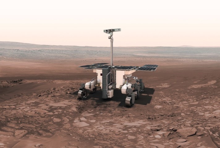 Artist impression of the ExoMars rover on Mars