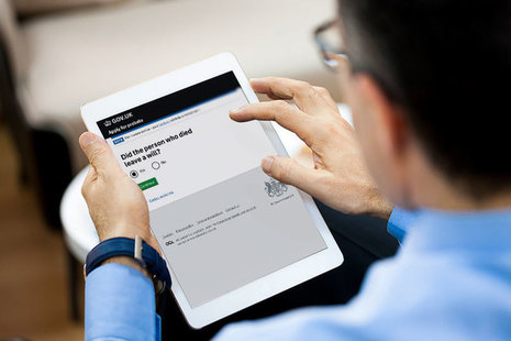 Man using tablet