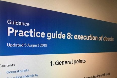 Screenshot of practice guide 8: execution of deeds