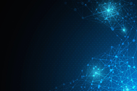 blue dots on a dark background