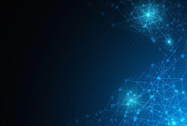 blue dots on a dark background