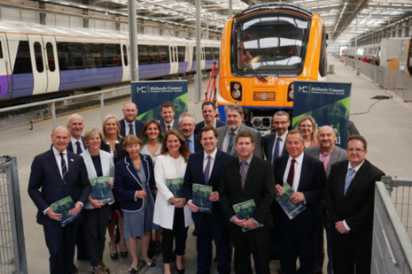 Communities Secretary visits Bombardier UK 's Derby factory as part of the Midlands Engine Rail launch.