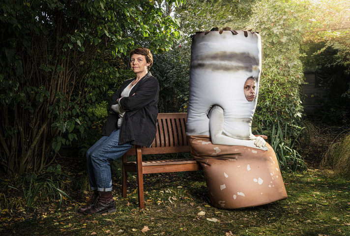 Glum-looking cigarette - campaign image for Stoptober