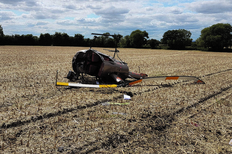 AAIB report: Robinson R22 Beta helicopter, rolled over during precautionary landing