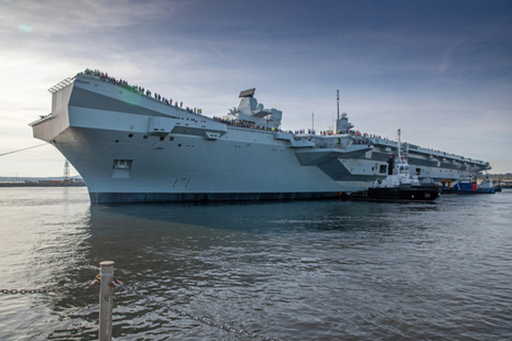 Britain’s newest aircraft carrier, HMS Prince of Wales, has sailed from Rosyth Dockyard for the first time.