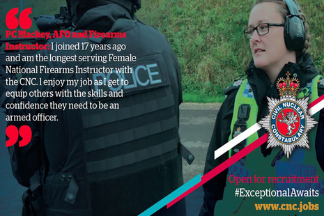 PC Mackay trains a colleague in firearms