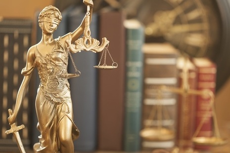 Justice bronze statue