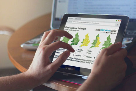 Flood guidance statement being viewed on a tablet device
