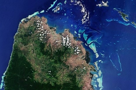 Satellite image of Fiji, the Solomon Islands and Vanuatu. Credit UK Space Agency - Forests2020