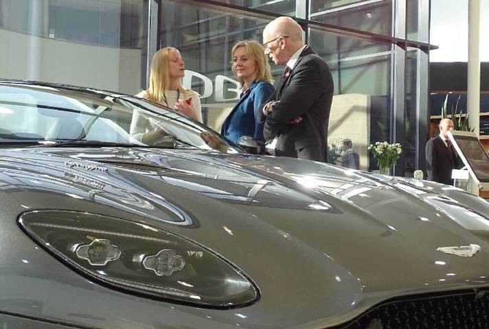 Liz Truss at Aston Martin Lagonda