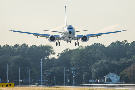 The first RAF Poseidon MRA1 landing at NAS Jacksonville.
