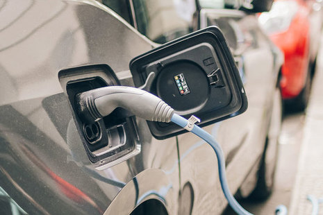 Electric car charge point.