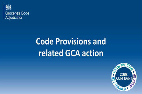 Blue background with the words Code provisions and related GCA publications in white.