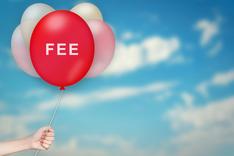 Balloons with the word Fee written on