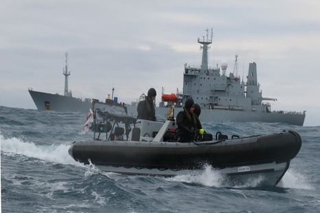 HMS Scott at sea.