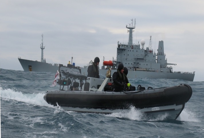 HMS Scott at sea.