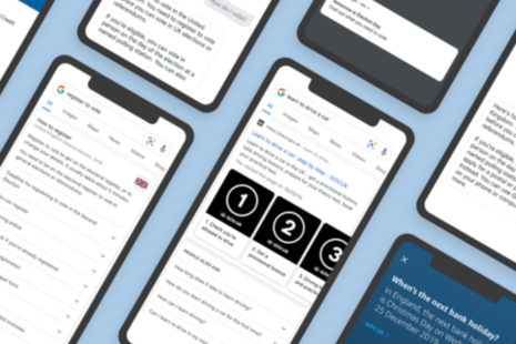 Search results for GOV.UK on devices