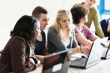 People learning at computer