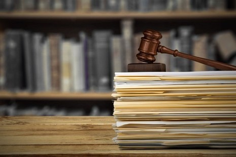 gavel on papers