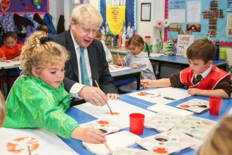 PM Boris Johnson visiting a primary school
