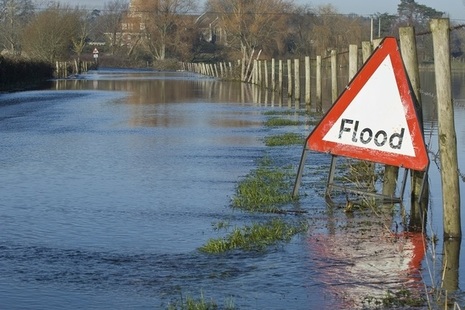Flood warning sign
