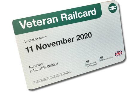 Image of the veterans railcard.