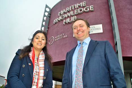 Maritime Minister Nusrat Ghani with Chris Shirling Rooke, CEO of Mersey Maritime. Photo credit: TonyMcDonough/LBN