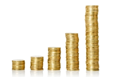 Stacks of coins in graph shape