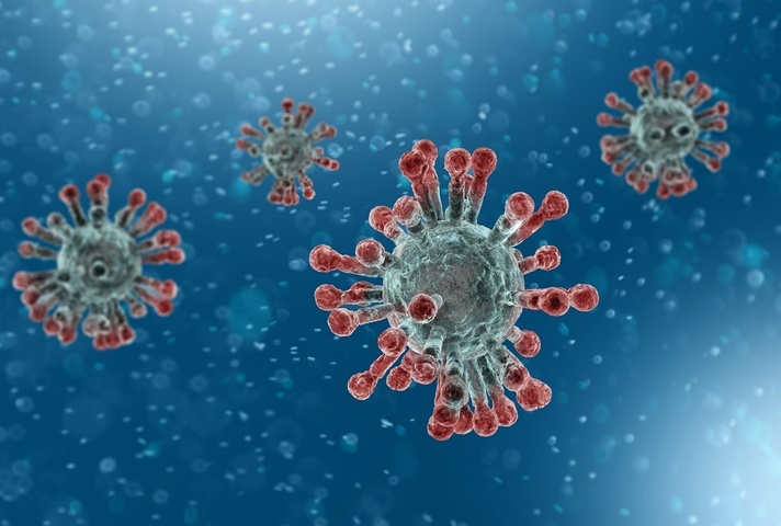 microscopic view of coronavirus