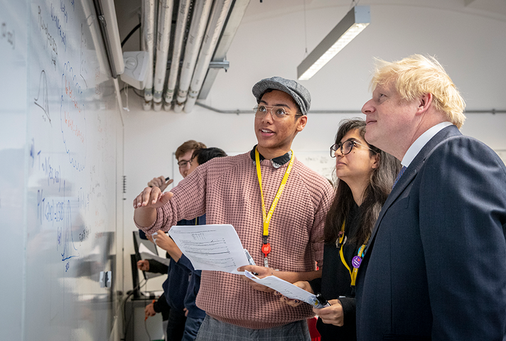PM Boris Johnson visits a school