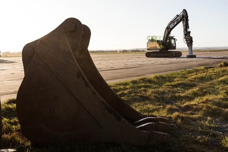 Construction equipment at RAF Lossiemouth