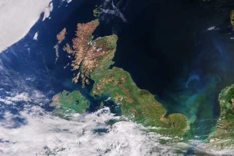 Satellite image of UK