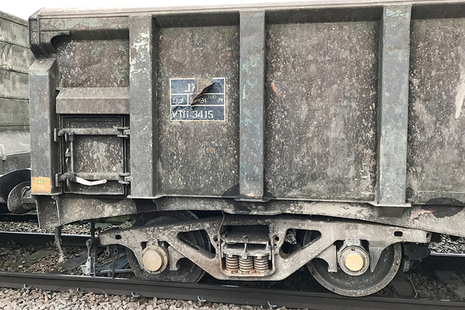 The derailed wagon