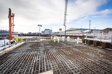 Concrete pour on the sellafield site for the new repackaging plant
