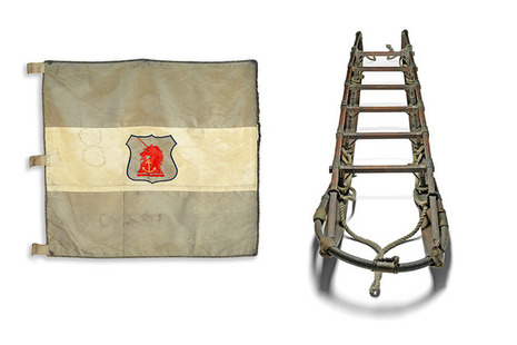 Flag and sledge from Shackleton's Nimrod expedition