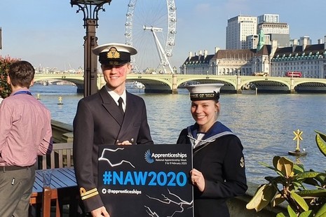 Apprentices celebrating NAW2020 at the House of Commons.